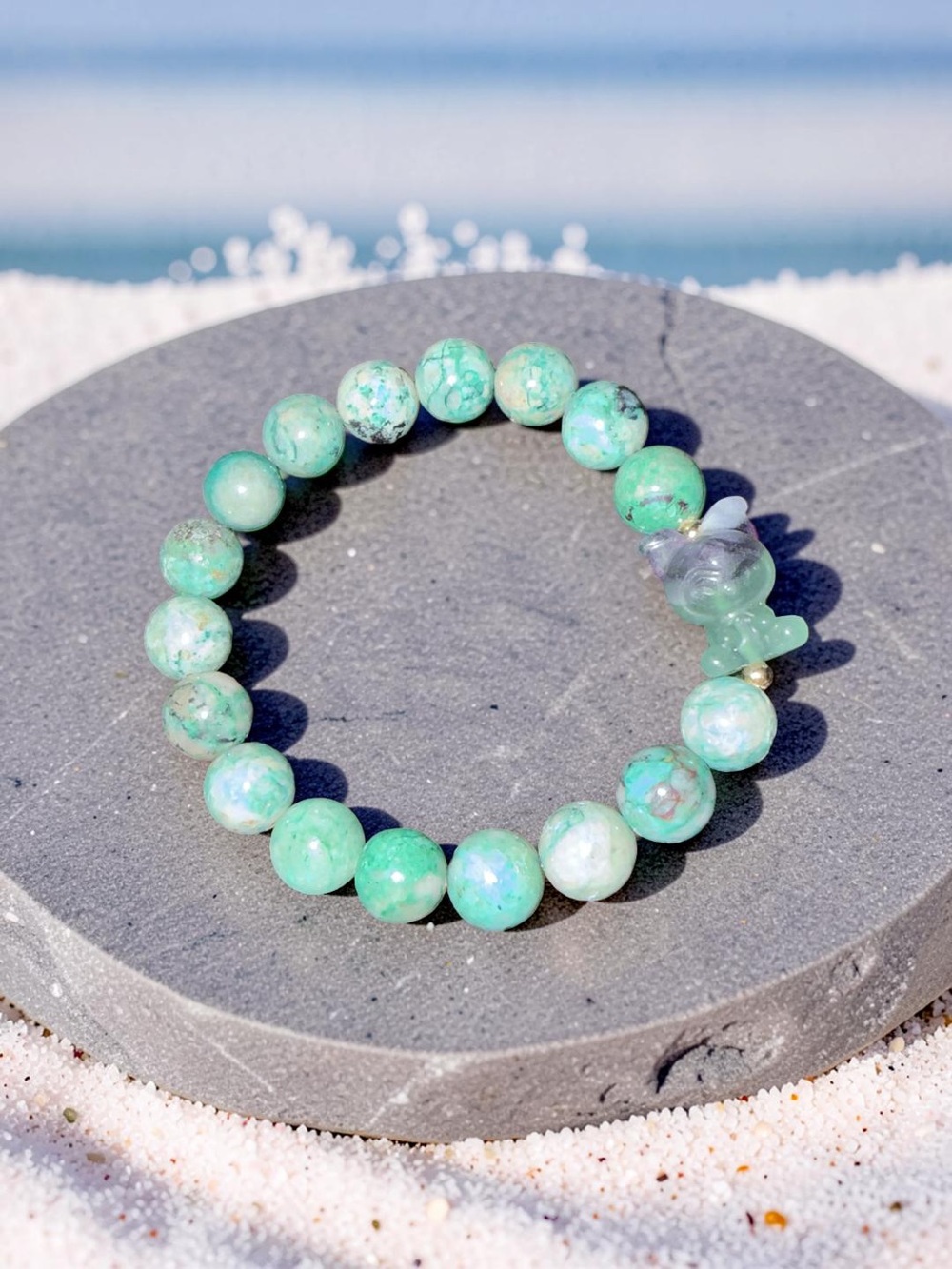 10mm Green Azurite Bracelet